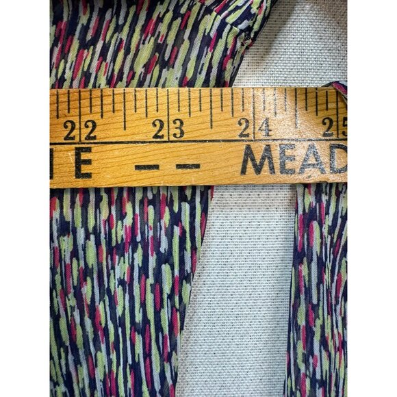 Liz Claiborne Womens Long Sleeve Sheer Blouse XL Colorful Multicolored - Picture 8 of 13